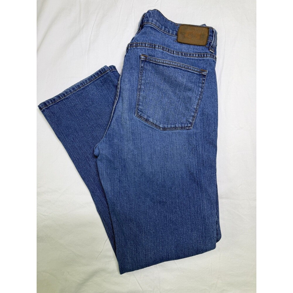 Lauren Jeans Co Ralph Lauren Womens 12 Straight Leg Jeans Blue Stretch Denim